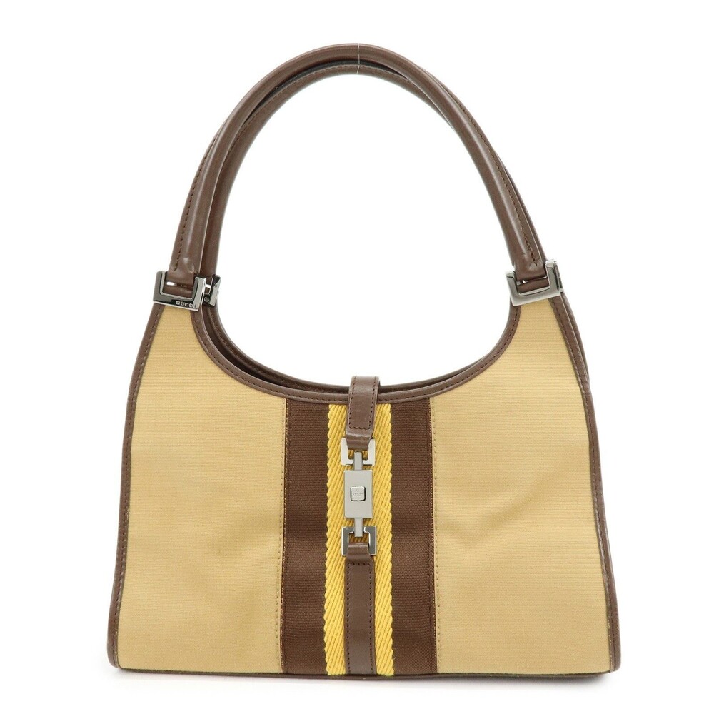 Gucci Jackie Sherry Canvas Hobo Bag Beige
